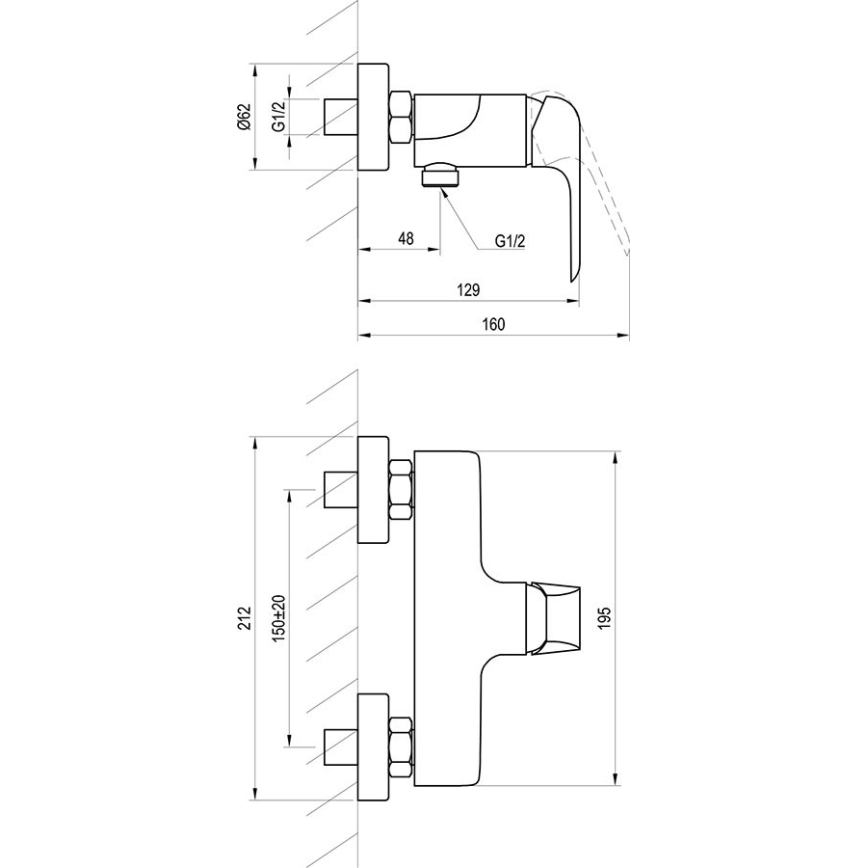 Ravak X070177 - Sprchová baterie FLAT matná černá