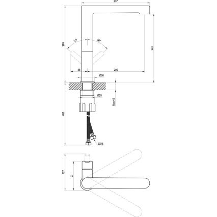 Ravak X070183 - Umyvadlová baterie PURI 26,9 cm černá