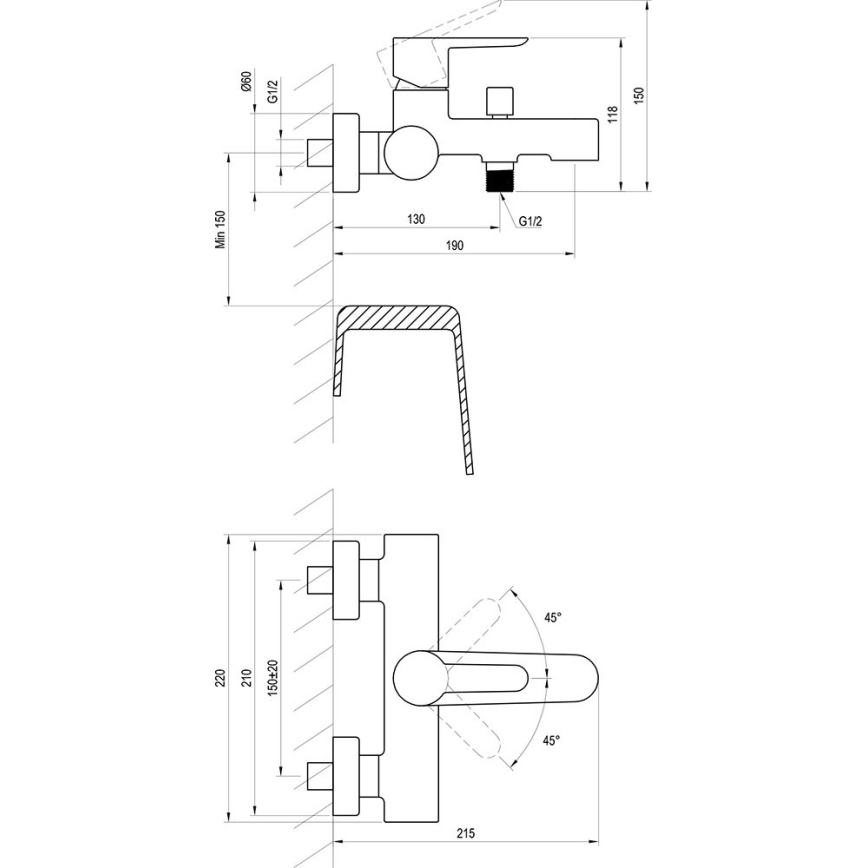 Ravak X070192 - Vanová baterie PURI černá