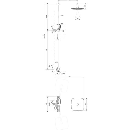 Ravak X070442 - Sprchová sada s termostatickou baterií FLAT lesklý chrom