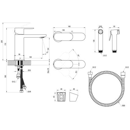 Ravak X070450 - Umyvadlová baterie s bidetovou sprškou CHROME lesklý chrom