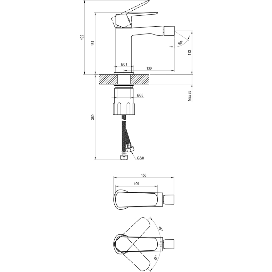 Ravak X070475 - Bidetová baterie LIFE lesklý chrom