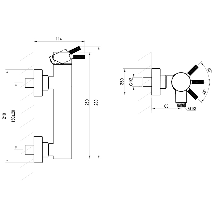 Ravak X070651 - Sprchová baterie NOX matná černá