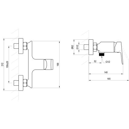 Ravak X070655 - Sprchová baterie PLAN kartáčovaný grafit