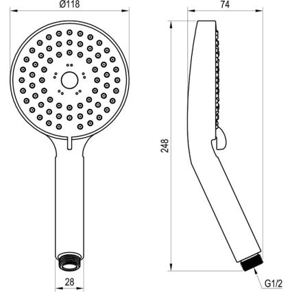 Ravak X07P009 - Ruční sprcha FLAT lesklý chrom