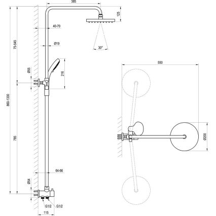 Ravak X07P232 - Sprchová sada lesklý chrom