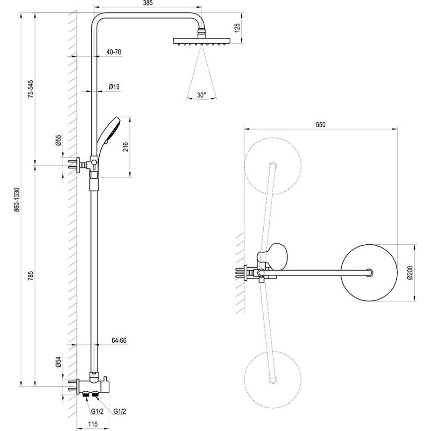 Ravak X07P232 - Sprchová sada lesklý chrom