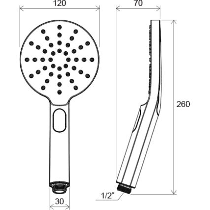 Ravak X07P233 - Ruční sprcha s tlačítkem FLAT lesklý chrom
