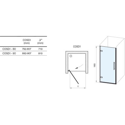 Ravak X0VV40300Z1 - Sprchové dveře COOL 80x195 cm černá