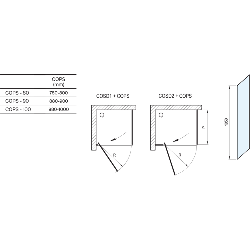 Ravak X9VV40A00Z1 - Pevná sprchová stěna COOL 80x195 cm lesklý chrom