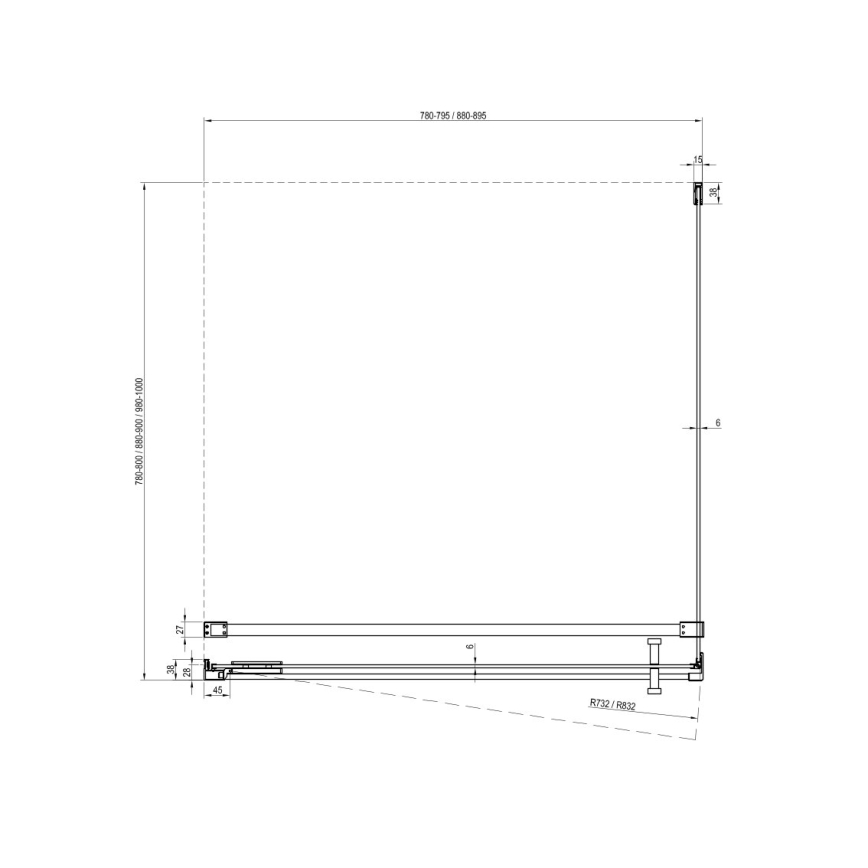Ravak X9VVA0300Z1 - Pevná sprchová stěna COOL 100x195 cm černá