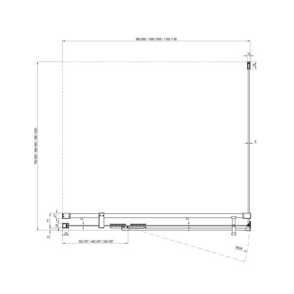Ravak X9VVA0300Z1 - Pevná sprchová stěna COOL 100x195 cm černá