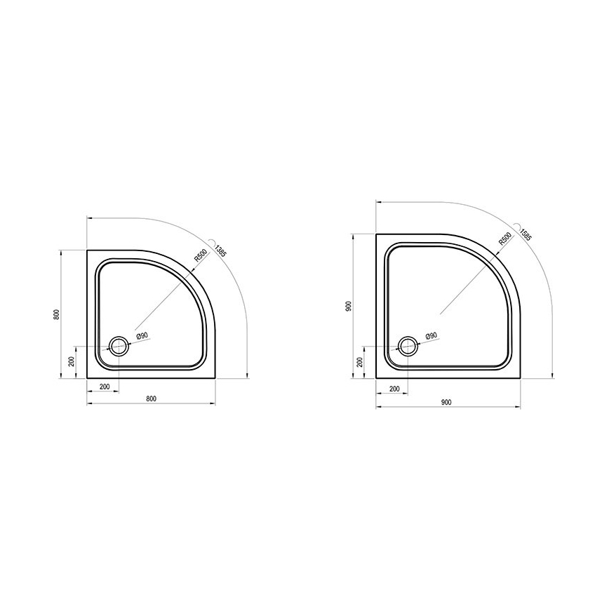 Ravak XA244401010 - Sprchová vanička čtvrtkruhová ELIPSO 80x80 cm bílá
