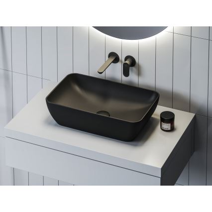 Ravak XJX0D150000 - Umyvadlo na desku CERAMIC SLIM 50x31 cm keramika/černá
