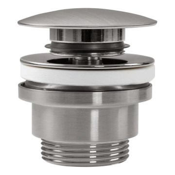 REA-A6000 - Umyvadlová výpusť CLICK-CLACK pr. 6,4 cm kartáčovaný nikl