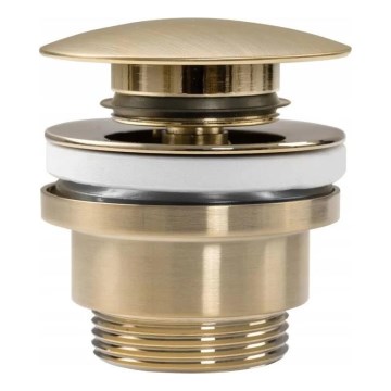 REA-A8585 - Umyvadlová výpusť CLICK-CLACK pr. 6,4 cm broušená zlatá