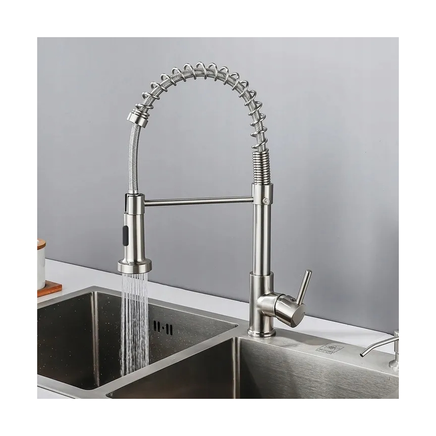 REA-B0417 - Dřezová baterie s vytahovací sprškou COLIN 42,5 cm nikl
