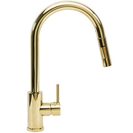 REA-B0669 - Dřezová baterie s vytahovací sprškou FRESH 39,5 cm zlatá