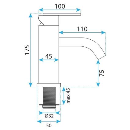 REA-B0970 - Umyvadlová baterie ONTARIO 17,5 cm kartáčovaná měď