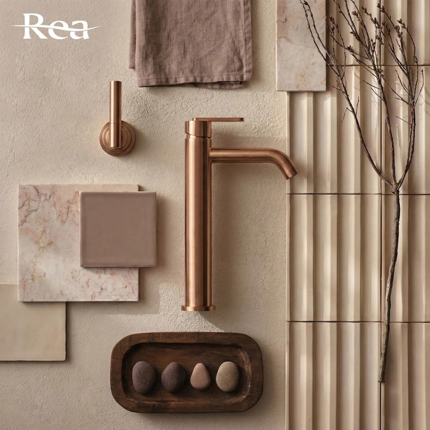 REA-B0971 - Umyvadlová baterie ONTARIO 30 cm kartáčovaná měď