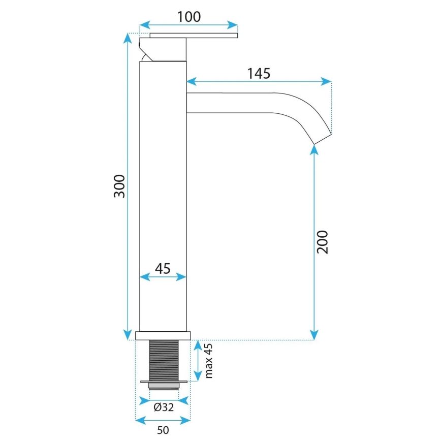 REA-B0971 - Umyvadlová baterie ONTARIO 30 cm kartáčovaná měď