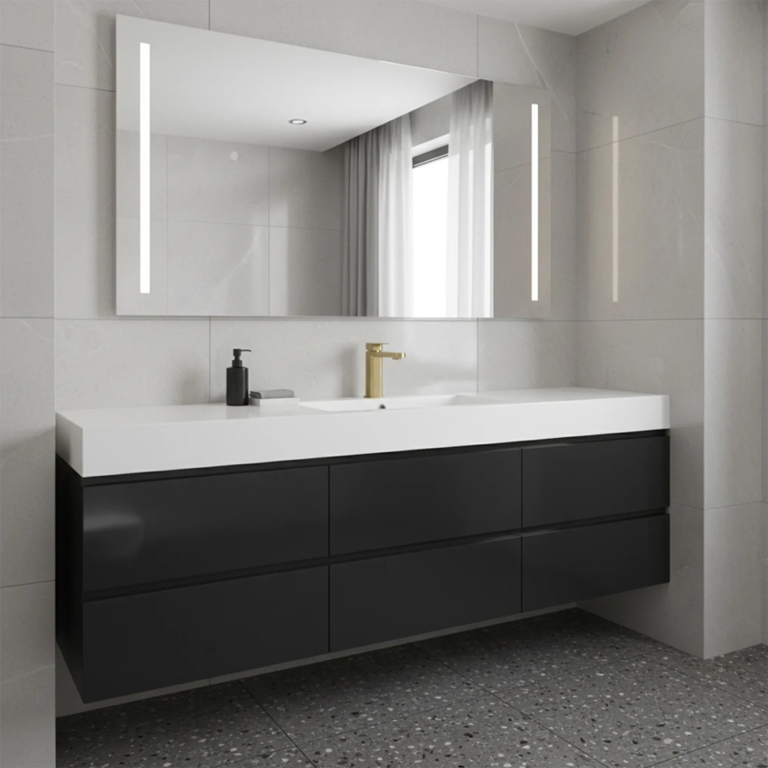 REA-B0976 - Umyvadlová baterie ARLO 17 cm broušená zlatá