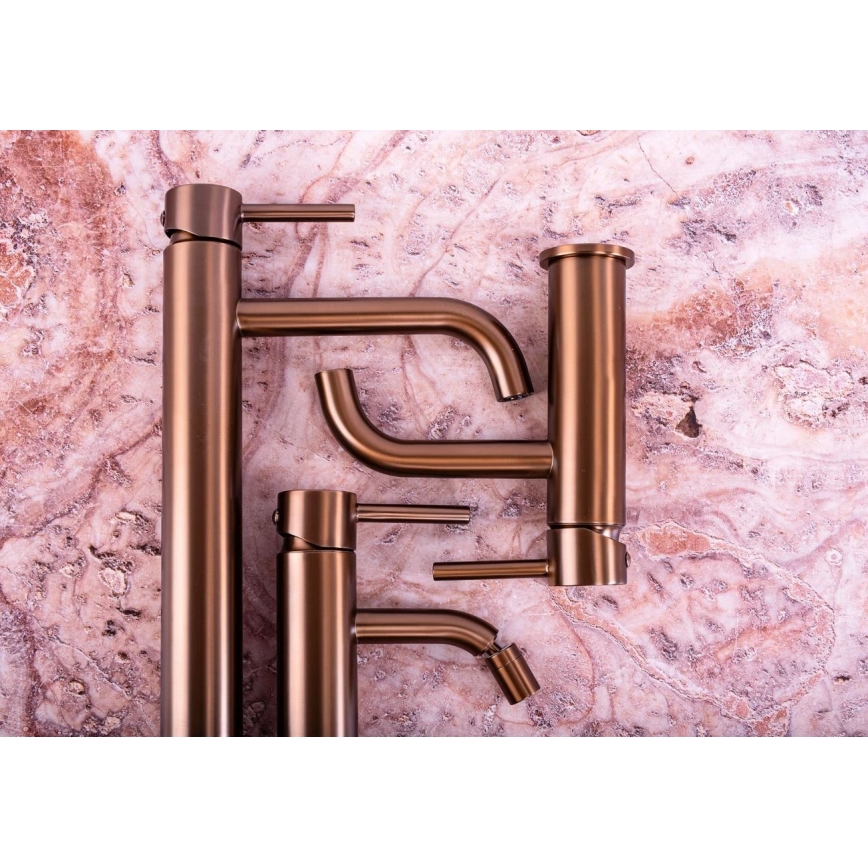 REA-B1112 - Umyvadlová baterie LUNGO 16,5 cm kartáčovaná měď