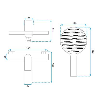 REA-B1156 - Vanová sada AVALON lesklý chrom