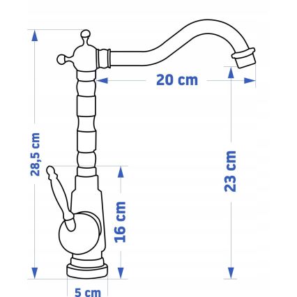 REA-B2150 - Umyvadlová baterie BONA 28,5 cm broušená zlatá
