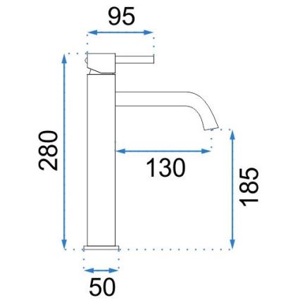 REA-B4103 - Umyvadlová baterie LUNGO 28 cm černá