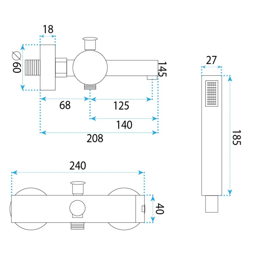 REA-B4523 - Vanová sada PIXEL matná černá