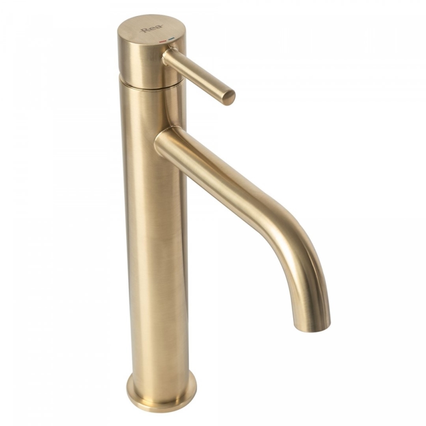 REA-B4526 - Umyvadlová baterie LUNGO 28 cm broušená zlatá