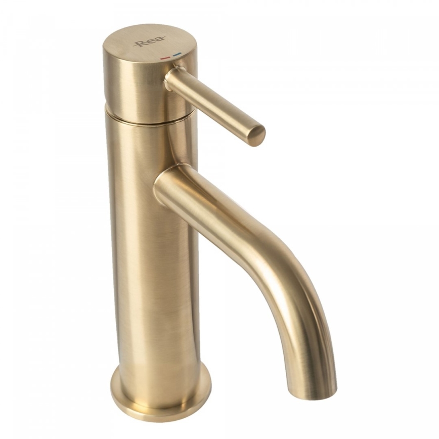 REA-B4527 - Umyvadlová baterie LUNGO 16,5 cm broušená zlatá