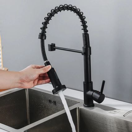 REA-B4820 - Dřezová baterie s vytahovací sprškou COLIN 42,5 cm černá