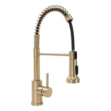 REA-B4821 - Dřezová baterie s vytahovací sprškou COLIN 42,5 cm broušená zlatá