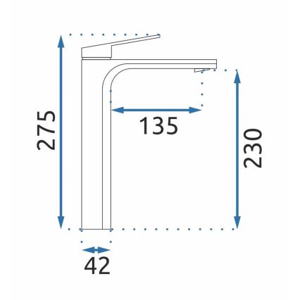 REA-B4896 - Umyvadlová baterie MARCO 27,5 cm černá
