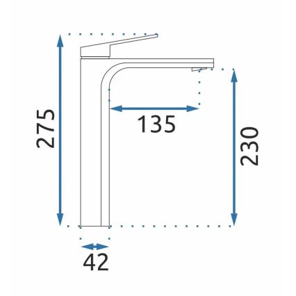 REA-B5062 - Umyvadlová baterie MARCO 27,5 cm titan