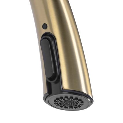 REA-B5312 - Dřezová baterie s vytahovací sprškou ROSS 43 cm broušená zlatá