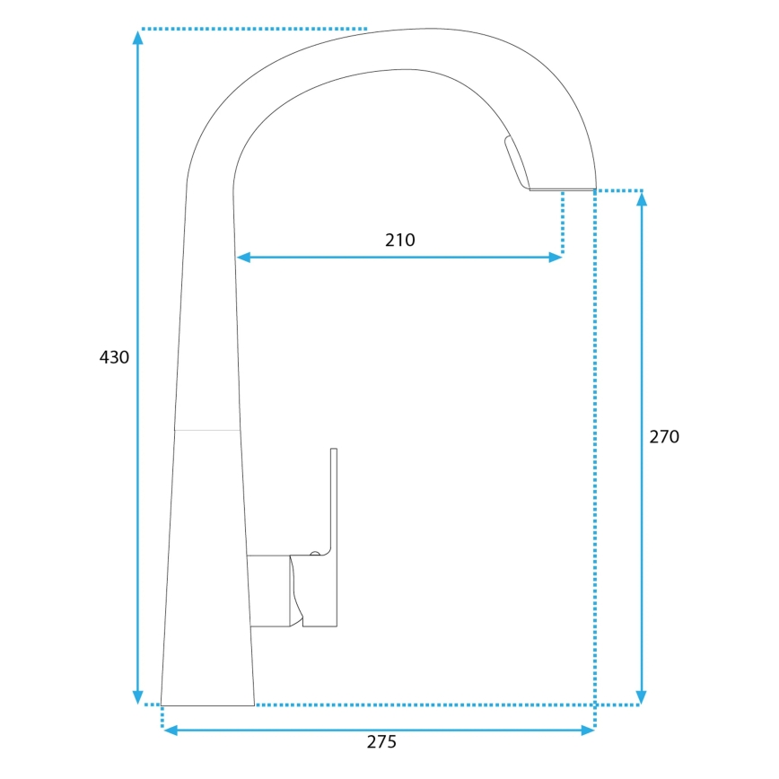 REA-B5312 - Dřezová baterie s vytahovací sprškou ROSS 43 cm broušená zlatá
