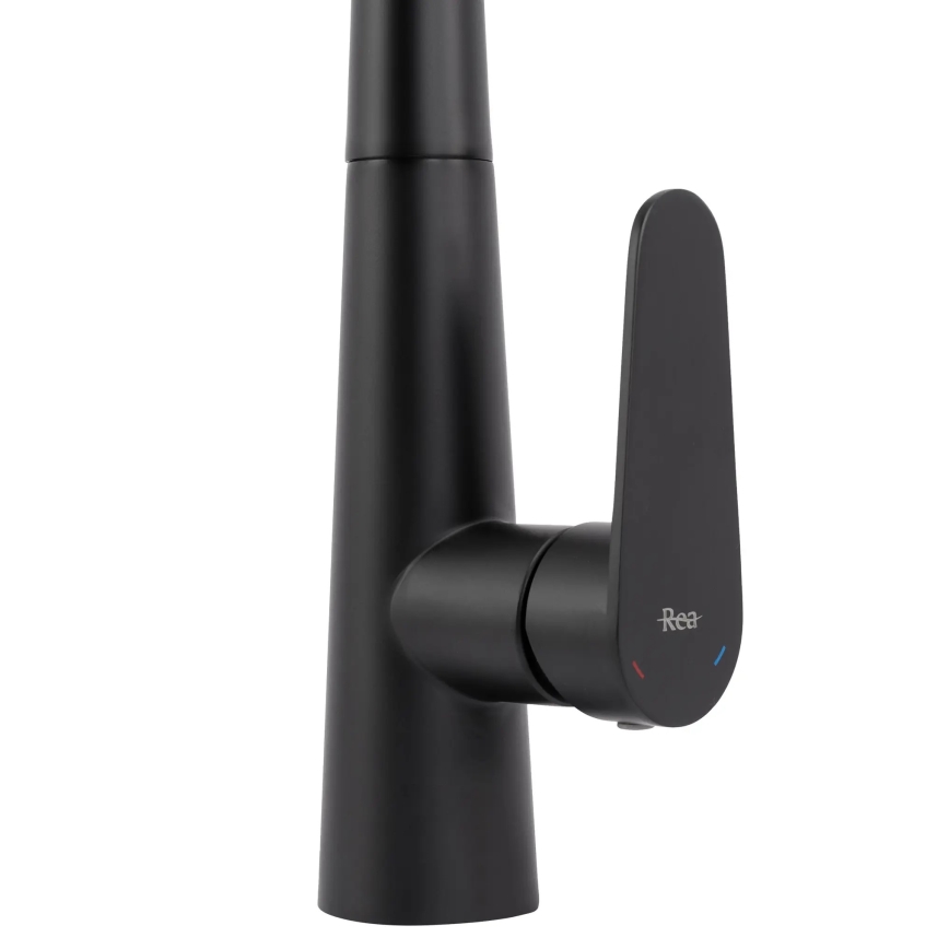 REA-B5313 - Dřezová baterie s vytahovací sprškou ROSS 43 cm černá