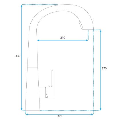 REA-B5313 - Dřezová baterie s vytahovací sprškou ROSS 43 cm černá