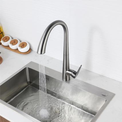 REA-B5314 - Dřezová baterie s vytahovací sprškou ROSS 43 cm nikl