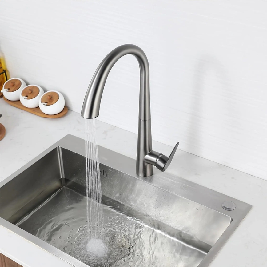 REA-B5314 - Dřezová baterie s vytahovací sprškou ROSS 43 cm nikl