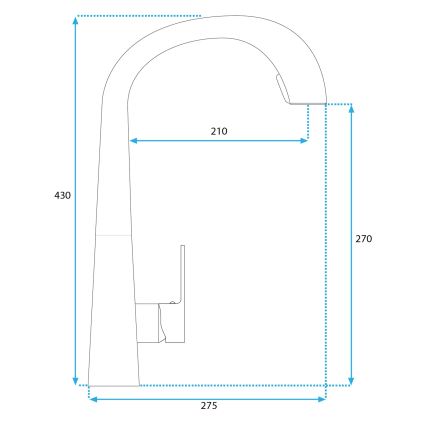 REA-B5314 - Dřezová baterie s vytahovací sprškou ROSS 43 cm nikl