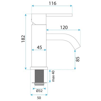 REA-B5504 - Umyvadlová baterie ONTARIO 17,5 cm černá