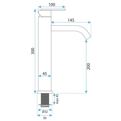 REA-B5509 - Umyvadlová baterie ONTARIO 30 cm broušená zlatá