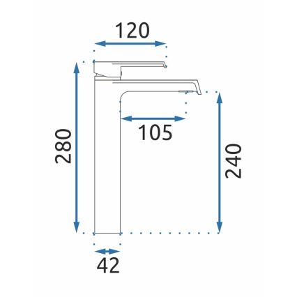 REA-B6207 - Umyvadlová baterie HASS 28 cm lesklý chrom