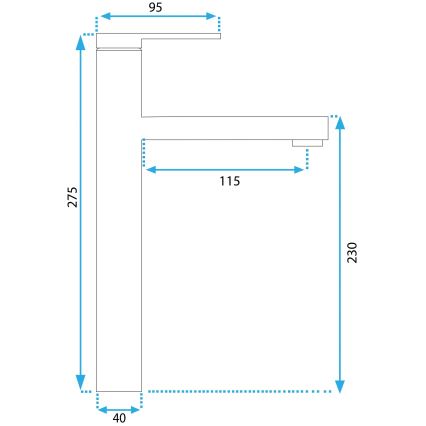 REA-B6214 - Umyvadlová baterie PIXEL 27,5 cm černá