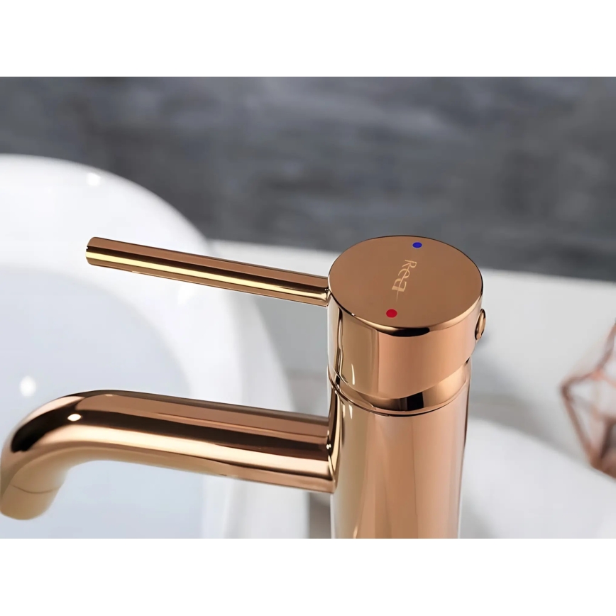 REA-B6321 - Umyvadlová baterie LUNGO 28 cm rose gold