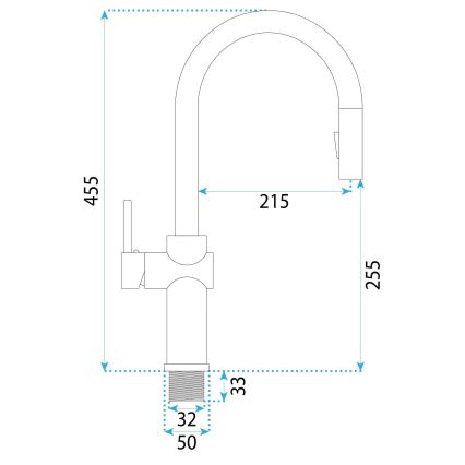 REA-B6330 - Dřezová baterie s vytahovací sprškou FRESH 45 cm nikl